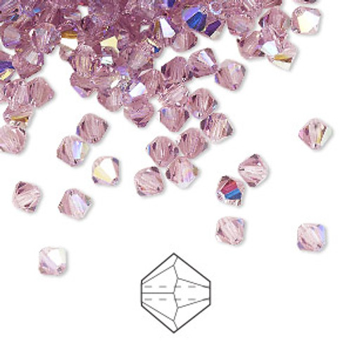 4mm Light Amethyst AB Preciosa Crystal Bicone (12pk) 