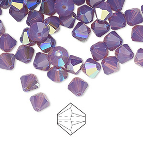 6mm Amethyst Opal AB Preciosa Bicone (12pk)