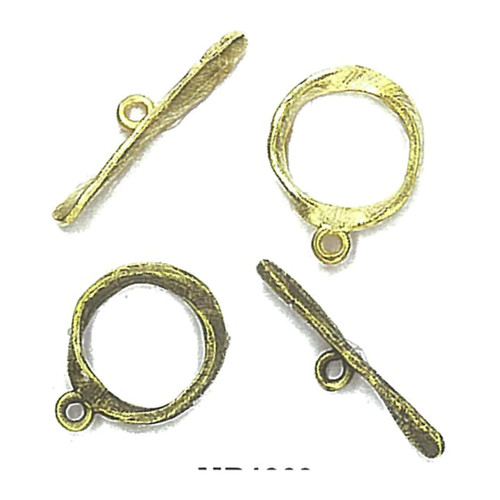 19mm Gold wavy round toggle set