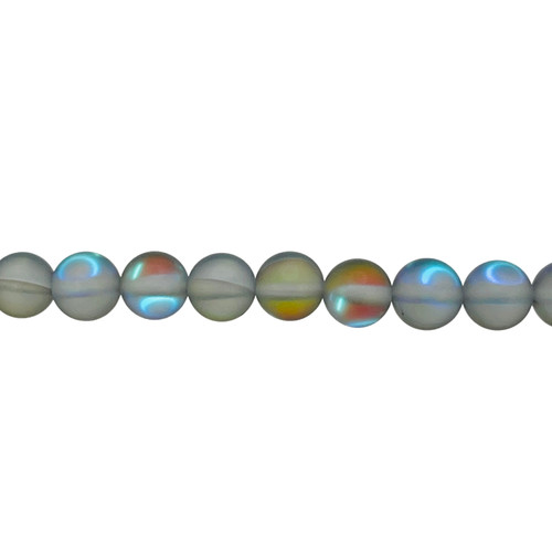 8mm Jet Aurora Rounds (25 Beads)