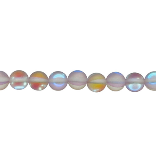 8mm Pink Aurora Rounds (25 Beads)