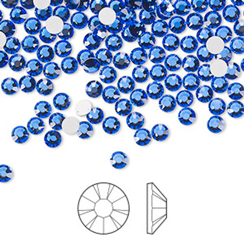 SS12 Sapphire Flat Back Preciosa Crystals (12pk)