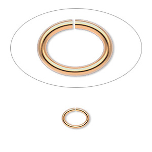 8x6mm Gold Plated Oval Jump Rings (100pk)