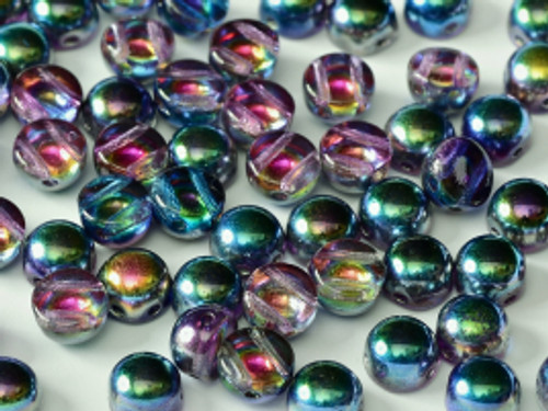 6mm Two Hole Crystal Magic Blue Cabochon(20 Pieces)
