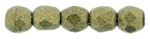 2mm Metallic Suede Gold Polish Beads (50 beads)