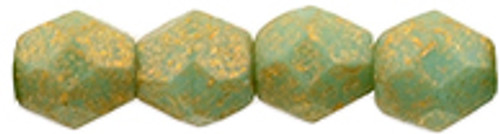 4mm Turquoise antique Shimmer Fire Polish Beads (50pk)