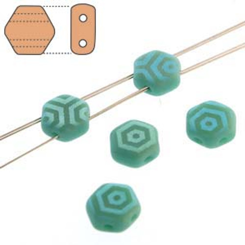 Turquoise Green Web Matte AB 6mm Honeycomb Beads (30 Beads)