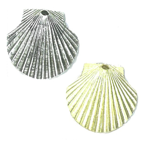 26mm Domed Shell Charm Gold (1 Piece)