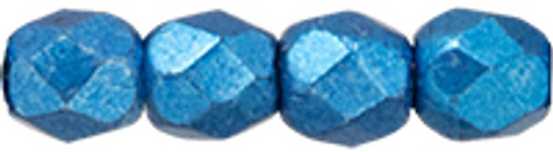 2mm Saturated Metallic Nebulas Blue Fire Polish Beads 50pk