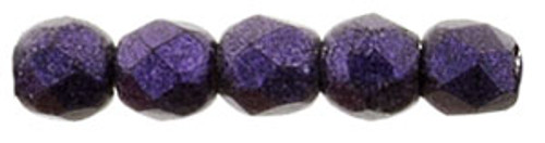 2mm Metallic Suede Purple Fire Polish Beads 50pk