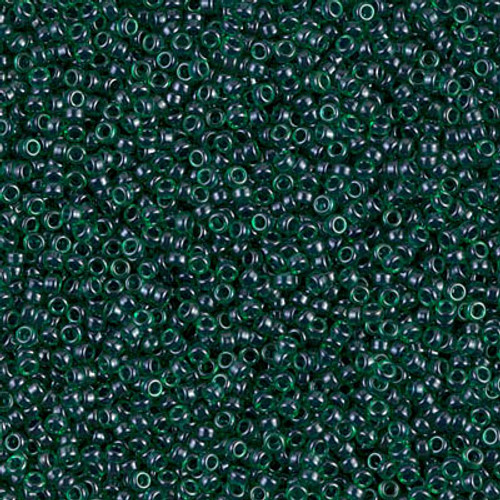 15/0 Emerald Lined Luster Miyuki Seed Beads (15-2241) 8g