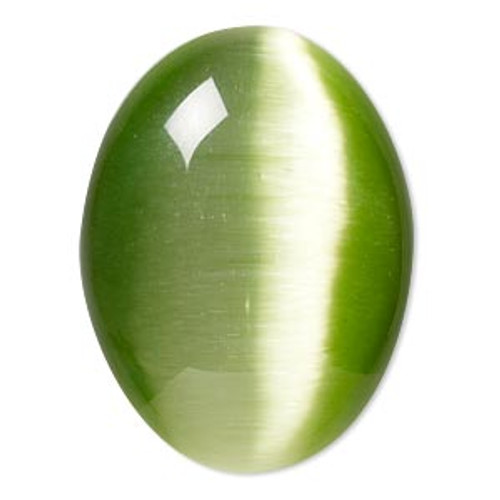 40x30mm Light Green Cat Eye Cabochon (1 Piece)