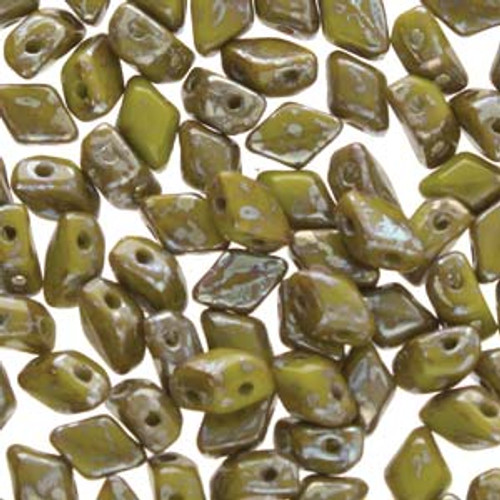 6x4mm Opaque Chalk Green Rembrant Mini Gemduo Beads (10g)