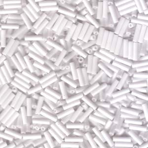 6mm Opaque White Miyuki Bugle Beads (20 Grams) BGL2-9049