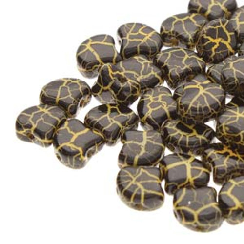 7.5x7.5mm Ionic Jet Yellow Ginko Beads (8g)