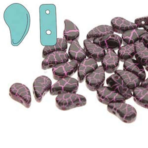 8x5mm Ionic Jet Pink Paisley Duo's (8g)