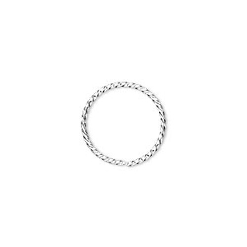 15mm 18ga Silver Plated Twisted Jump Rings