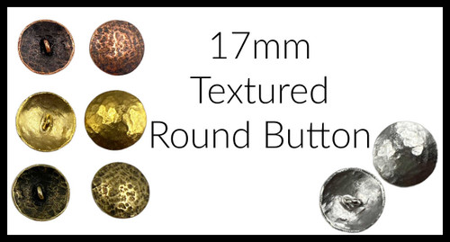17mm Textured Button Brushed Gold (1 Clasp)