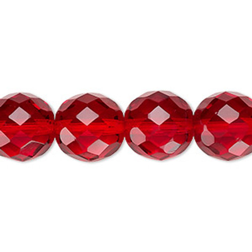 12mm Ruby Red Fire Polish Beads (6pk)