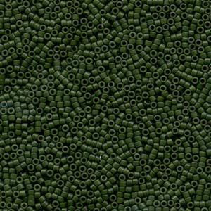 11/0 Dyed Matte Opaque Olive Delica Beads db797 (8 Grams)