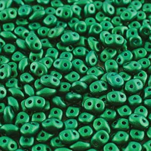 2.5x5mm Gold Shine Dark Green Superduo (8 Grams)