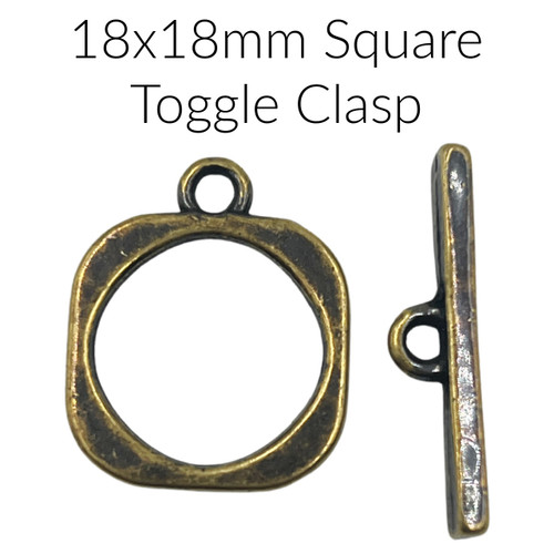 18x18mm Antique Brass Toggle (1 Toggle Clasp)