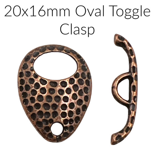 20x16mm Antique Copper Oval Toggle (1 Toggle Clasp)