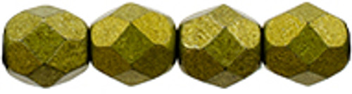 6mm Saturated Metallic Lime Punch Fire Polish Beads (25 Beads)