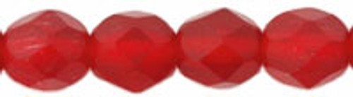 6mm Matte Siam Ruby Fire Polish Beads (25 Beads)
