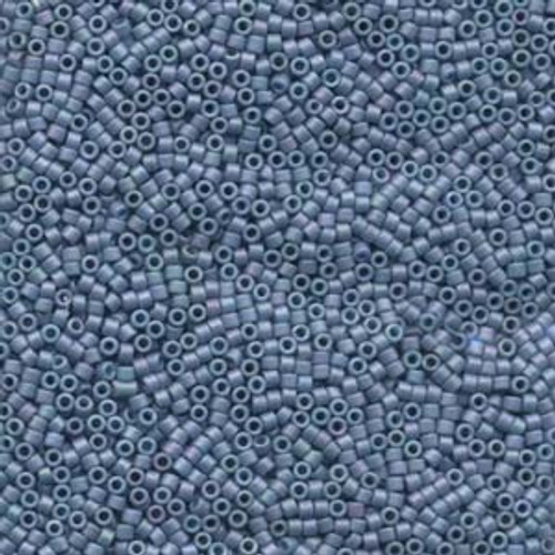 15/0 Matte Metallic Light Gray Blue Delica Beads (DBS0376) 7g