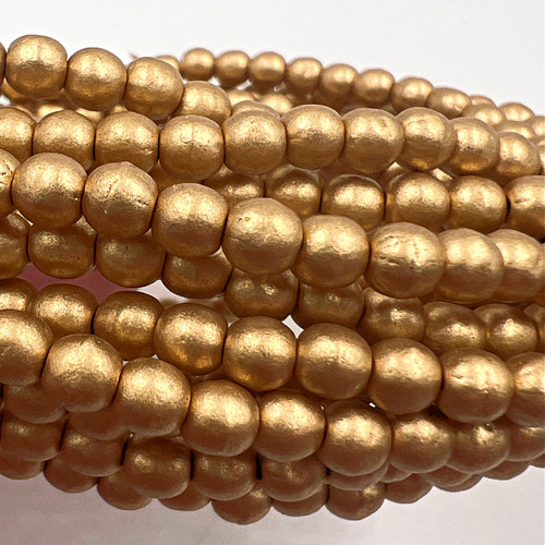 4mm Semi Matte Gold Druk Beads (50 Beads)