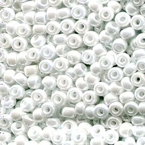 6/0 White Pearl Ceylon Miyuki Seed Beads (6-420) 20g