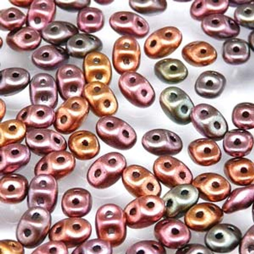 2.5x5mm Crystal Orange Rainbow Super Duo Beads (8 Grams) DU0500030-01620