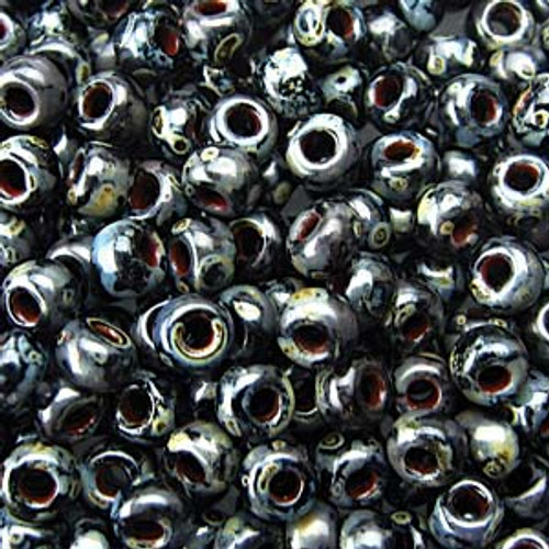 6/0 Black Picasso Miyuki Seed Beads (6-4511) 20g