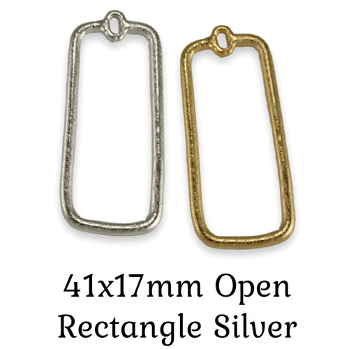 41x17mm Open Rectangle Silver