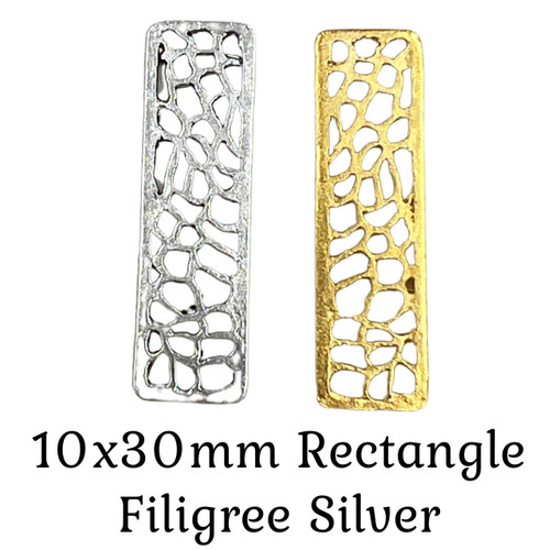 10x30mm Rectangle Filigree