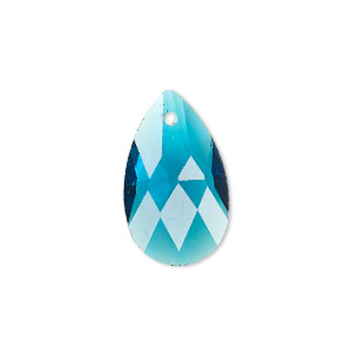 22x13mm Transparent Capri Blue Teardrop 2pk