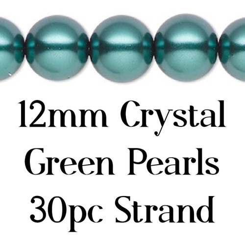 12mm Crystal Green Pearls