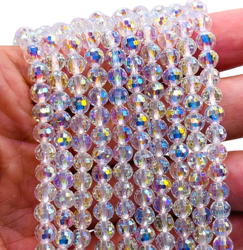 6mm Disco Cut Super AB Thunder Polish Crystals (37pk)