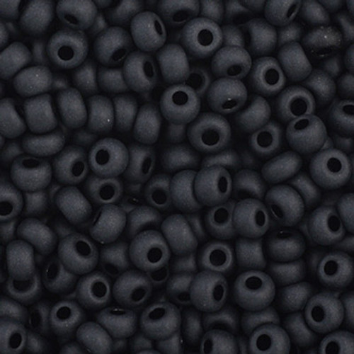 11/0 Opaque Matte Black Preciosa Seed Beads (20g) 23980M