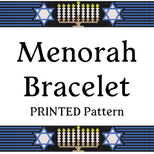 Menorah Bracelet with Star of David PRINTED Pattern