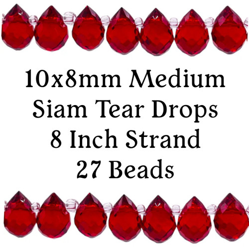 10x8mm Medium Siam Tear Drop Strand