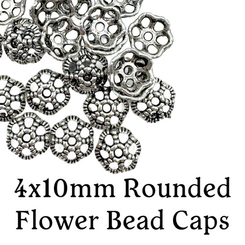 4x10mm Rounded Flower Bead Caps 24pk