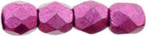 6mm Pink Yarrow Fire Polish Beads (25 Beads)