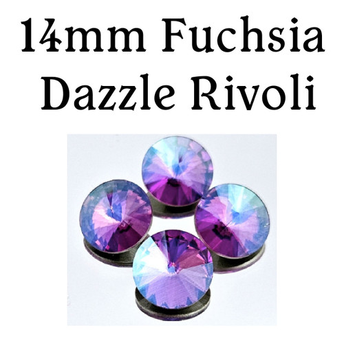 14mm Fuchsia Dazzle Rivoli (1 Piece)