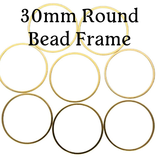 30mm Round Gold Plated Bead Frame (2pk)