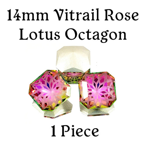 14mm Vitrail Rose Lotus Octagon (1 Piece) 14mm Vitrail Rose Lotus Octagon (1 Piece)