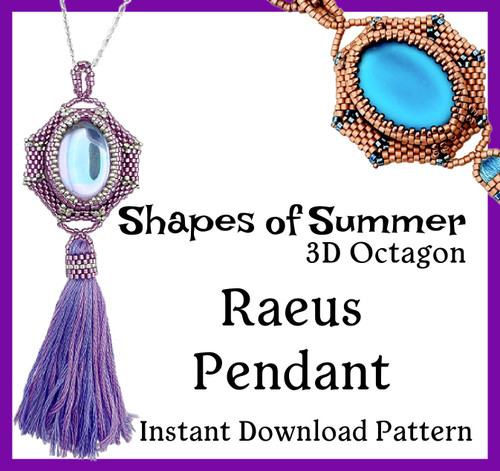 Shapes of Summer - 3D Octagon - Raeus Pendant Instant Download Pattern