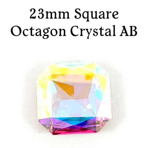 23mm Crystal AB Square Octagon (1 Piece)