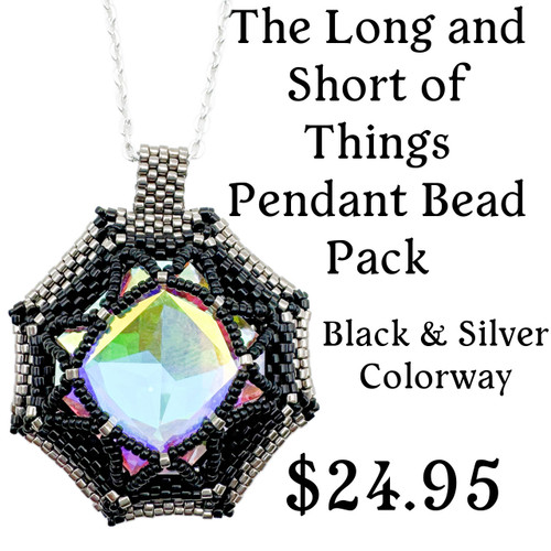 Black & Silver Long and Short of Things Pendant Bead Pack